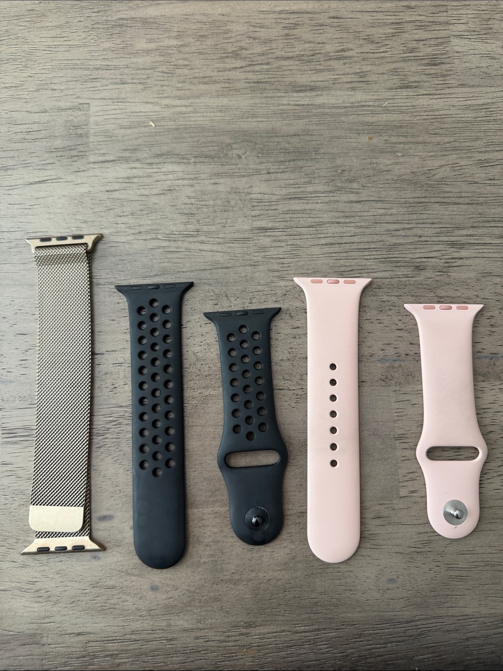 Apple Interchangeable Watch Band Set - Pink, Black & Gold